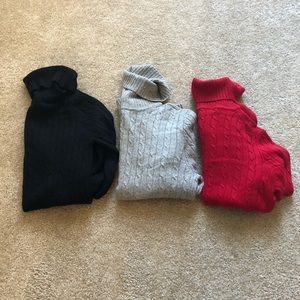 J. Crew bundle of 3 turtle necks